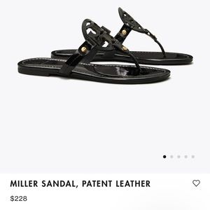 Tory Burch Patent Black Sandals